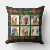 ペットドッグカスタム金ゴールド写真コラージュクリスマスプレイド クッション (正面)