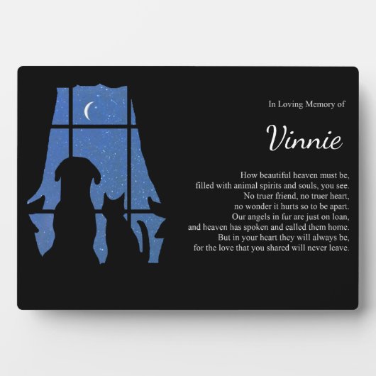 ペットドッグキャットスピリチュアルメモリアル名前をカスタムする フォトプラーク (正面)