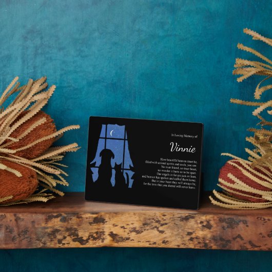 ペットドッグキャットスピリチュアルメモリアル名前をカスタムする フォトプラーク (側面)