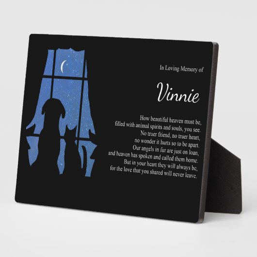 ペットドッグキャットスピリチュアルメモリアル名前をカスタムする フォトプラーク (側面)