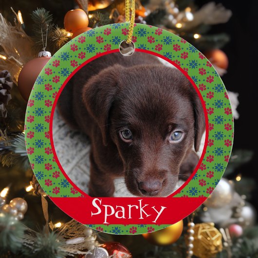 ペットドッグキャットフォトポープリントモノグラム セラミックオーナメント