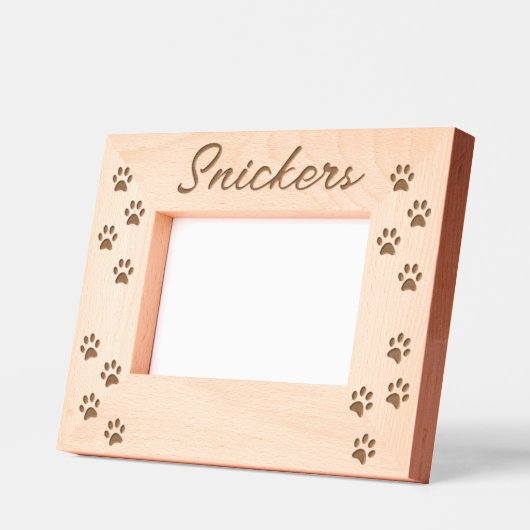 ペットドッグキャットポーズ名前をカスタムする レーザー彫刻フレーム (左)