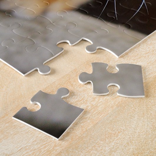 ペットドッグキャット写真テンプレートおもしろいパーソナライズカスタム ジグソーパズル (側面)