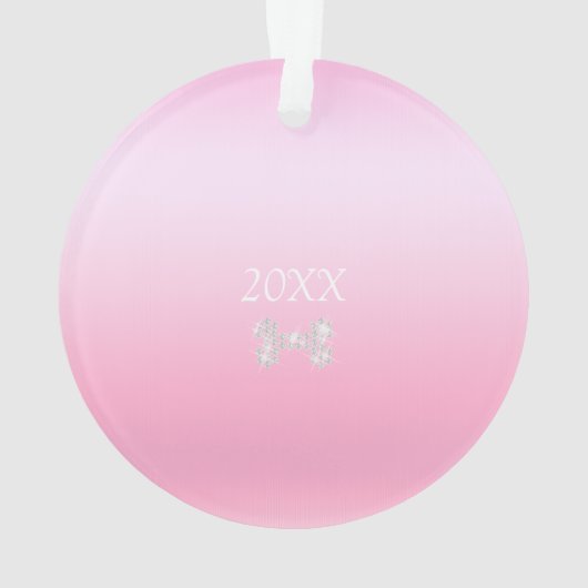 ペットドッグクリスマスピンクオーナメント オーナメント (裏面)