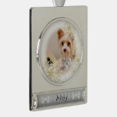 ペットドッグクリスマスホワイトオーナメント シルバープレートバナーオーナメント (右)