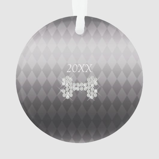 ペットドッグクリスマス金ゴールドブラックオーナメント オーナメント (裏面)