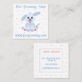 ペットドッググルーミング パーソナライズされた スクエア名刺 (正面/裏面)