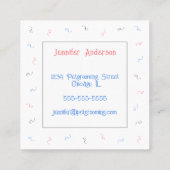 ペットドッググルーミング パーソナライズされた スクエア名刺 (裏面)