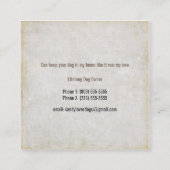 ペットドッグシッター着席サービス業 スクエア名刺 (裏面)