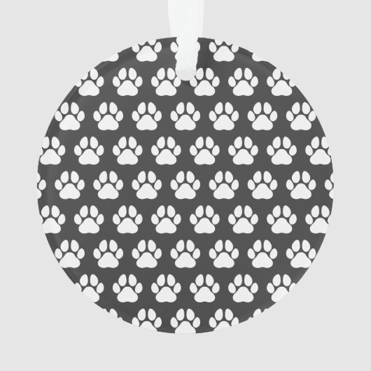 ペットドッグシンプルポープリント名前をカスタムする写真 オーナメント (裏面)