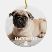 ペットドッグシンプルポープリント名前をカスタムする写真 セラミックオーナメント (正面)