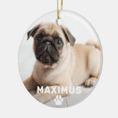 ペットドッグシンプルポープリント名前をカスタムする写真 セラミックオーナメント (左)