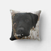 ペットドッグシンプル恋人パーソナライズされた2枚の写真 クッション (正面)