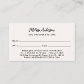 ペットドッグトレーナーラブラドールレトリバーウォーターカラーアート 予約カード (裏面)