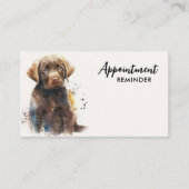 ペットドッグトレーナーラブラドールレトリバーウォーターカラーアート 予約カード (正面)