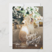 ペットドッグハッピーハウリデイズホリデーフォトカード シーズンカード (正面)