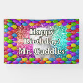 ペットドッグパーソナライズされたキャラクター誕生日バナー 横断幕 (横)