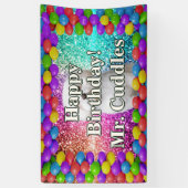 ペットドッグパーソナライズされたキャラクター誕生日バナー 横断幕 (縦)