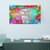 ペットドッグパーソナライズされたキャラクター誕生日バナー 横断幕 (トレードショー)