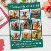 ペットドッグパーソナライズされた写真コラージュ年レビュー中 シーズンカード