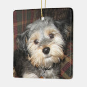 ペットドッグフォトフレーム – 背面に名前を追加 セラミックオーナメント (左)