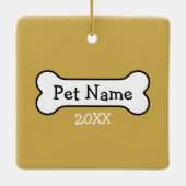 ペットドッグフォトフレーム – 背面に名前を追加 セラミックオーナメント (裏面)