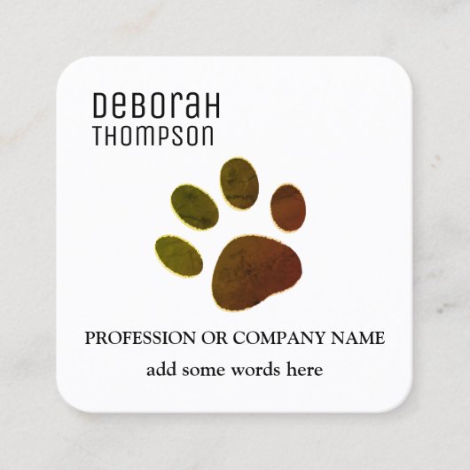 ペットドッグポー名刺 スクエア名刺 (正面)