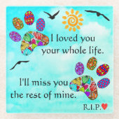 ペットドッグメモリアル悔やみや弔慰コースター ガラスコースター (正面)