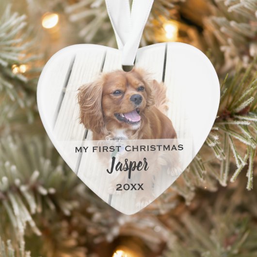ペットドッグ初めてのクリスマス写真ツリーオーナメント オーナメント (ツリー)