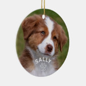 ペットドッグ水玉模様ポープリント名前をカスタムする写真 セラミックオーナメント (右)