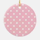 ペットドッグ水玉模様ポープリント名前をカスタムする写真 セラミックオーナメント (裏面)