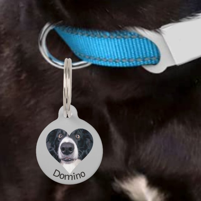 ペットドッグ猫ハートカスタマイズ写真ID 失った ペット　ネームタグ (クリエイターアップロード済み)