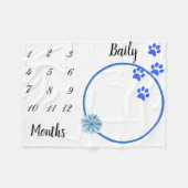 ペットドッグ猫マイルストーンボーイブルー写真背景 フリースブランケット (正面(横))