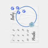 ペットドッグ猫マイルストーンボーイブルー写真背景 フリースブランケット (正面)