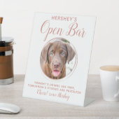 ペットドッグ結婚のオープンバーバラ金ゴールドドリンク 台座サイン (インサイチュ)