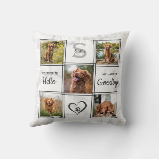 ペットドッグ記念お気に入りのハローフォトコラージュ クッション (裏面)