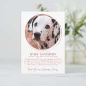 ペットドッグ記念バラカスタム金ゴールド写真悔やみや弔慰 サンキューカード (スタンド正面)