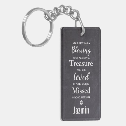 ペットドッグ記念悔やみや弔慰引用文写真 キーホルダー (正面左)