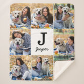 ペットドパーソナライズされたッグ愛人写真コラージュ シェルパブランケット (正面)