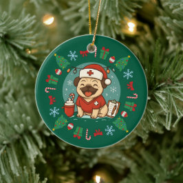 ペットナースのクリスマスグッズ セラミックオーナメント