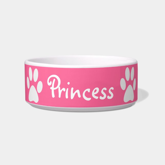ペットネームの足のプリントの~ ボウル (正面)