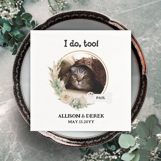 ペットネームドッグキャットカスタムリース写真結婚のナプキ スタンダードカクテルナプキン