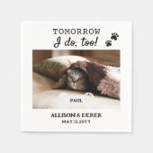 ペットネームドッグキャットフォトリハ結婚ーサルディナー スタンダードカクテルナプキン (正面)