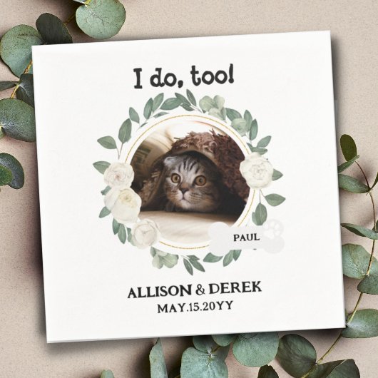 ペットネーム犬カスタム猫リース結婚ズ スタンダードカクテルナプキン