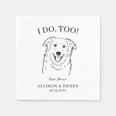 ペットネーム縁どコリースケッチドッグ結婚ズ スタンダードカクテルナプキン (正面)