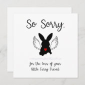 ペットバニー悔やみや弔慰 ノートカード (正面/裏面)