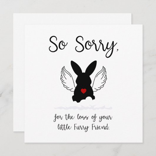 ペットバニー悔やみや弔慰 ノートカード (正面/裏面)