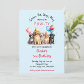 ペットパピードッグ誕生日ポーティ 招待状 (スタンド正面)