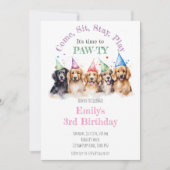 ペットパピードッグ誕生日ポーティ 招待状 (正面)