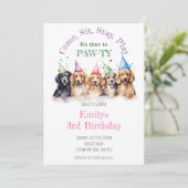 ペットパピードッグ誕生日ポーティ 招待状 (スタンド正面)